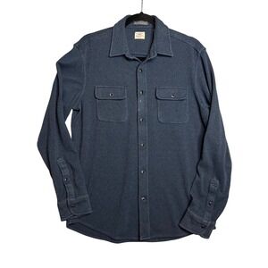 Men's Long-Sleeve Casual Button-Down Shirt - Navy